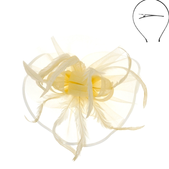 Gorgeous Gold Fascinator Kentucky Derby, High Tea Church, Funeral Hat - Picture 1 of 4